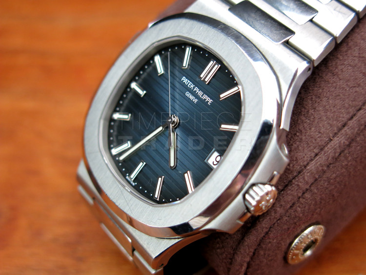 SOLD OUT: Patek Philippe Nautilus Blue Stainless Steel Bracelet 38mm 5