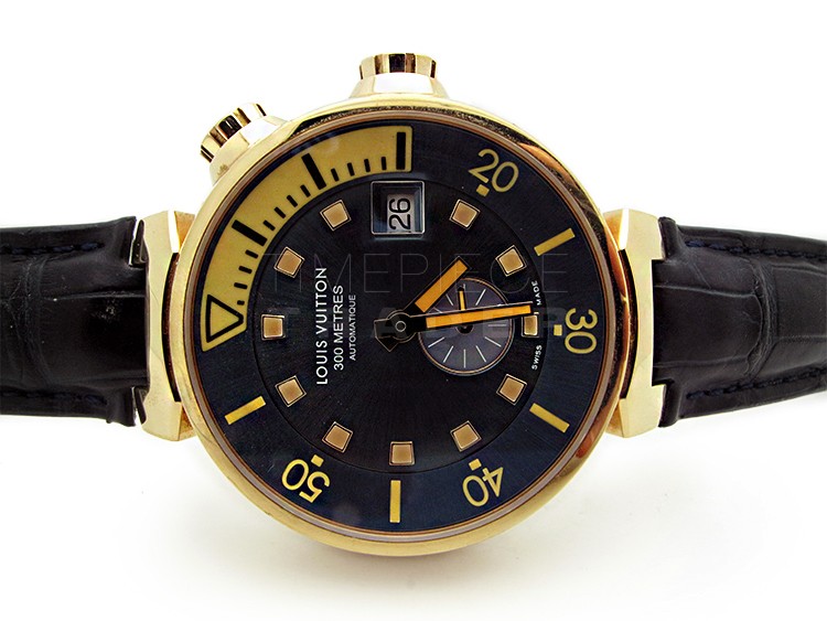 Louis Vuitton Tambour Diving 42mm Q103E 18K Yellow Gold Men's