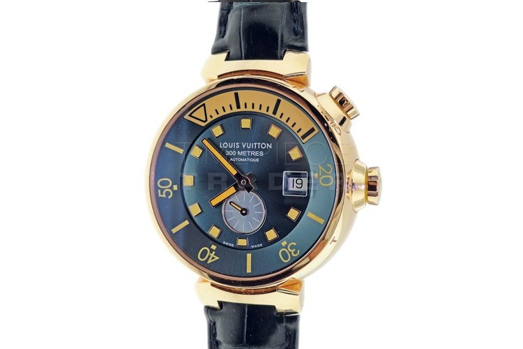 Louis Vuitton Mens Watch! Navy blue tambour diver! Mint condition!  Available now