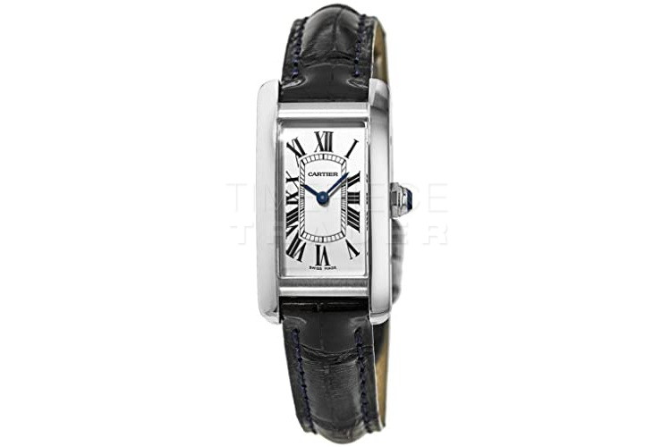 Cartier Tank Solo Watch - Large - Steel Case - Black Leather Strap