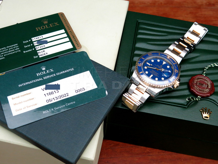 Rolex Submariner Two Tone 18K Yellow Gold & SS w/ Blue Dial 116613BLD